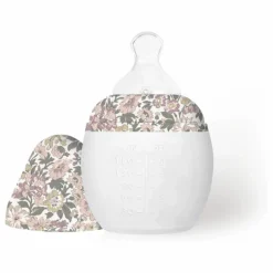 Elhée Biberon en silicone médical et tétine physiologique Honey Dew - x Liberty | Vieux Rose