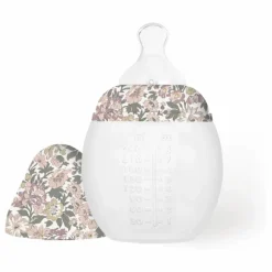 Elhée Biberon en silicone médical et tétine physiologique Honey Dew - x Liberty | Vieux Rose