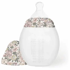 Elhée Biberon en silicone médical et tétine physiologique Honey Dew - x Liberty | Vieux Rose