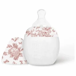 Elhée Biberon en silicone médical et tétine physiologique Toile de Jouy - x Tartine et Chocolat | Rose pêche Outlet