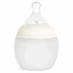 Elhée Biberon en silicone médical et tétine physiologique Blanc