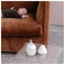 Elhée Biberon en silicone médical et tétine physiologique Blanc