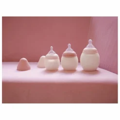 Elhée Biberon en silicone médical et tétine physiologique | Rose poudré Best