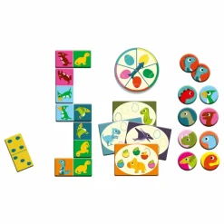 Djeco Bingo Mémo Domino Dinosaures Multicolore Outlet