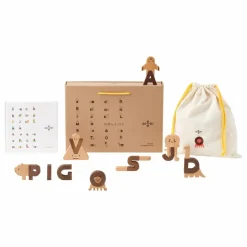 OIOIOOI Blocs alphabet en bois Multicolore