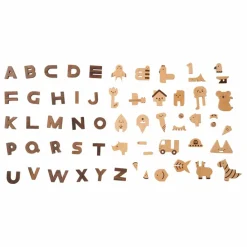 OIOIOOI Blocs alphabet en bois Multicolore
