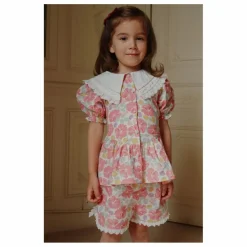 Enfant Konges Sløjd Blouses, T-Shirts|Blouses, T-Shirts|Blouse à Col Cœur Coton Bio |