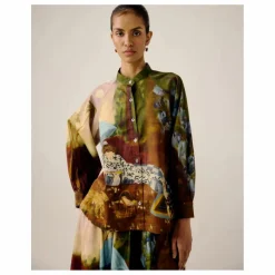 Online CORD Blouse A-Line Lakeside Satin de Coton | Bordeaux