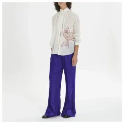 Hot Forte Forte Blouse Brodée Bohémienne Coton et Voile de Soie | Blanc