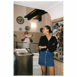 Alma Deia Blouse Brodée en Coton Bio | Noir