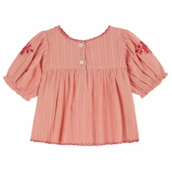 Clearance Emile et Ida Blouse Brodée Main | Rose pêche