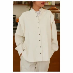 Marlot Paris Blouse Carmen Velours Côtelé - Collection Femme | Ecru Sale