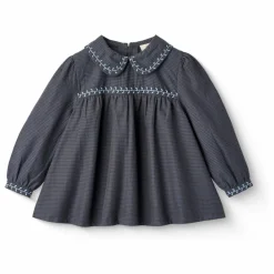 Copenhagen Colors Blouse Carreaux Coton Bio | Bleu marine