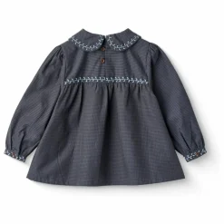 Copenhagen Colors Blouse Carreaux Coton Bio | Bleu marine