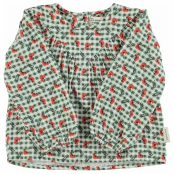 Piupiuchick Blouse Carreaux Fleurs | Vert Hot