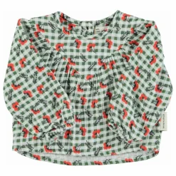 Piupiuchick Blouse Carreaux Fleurs | Vert Hot