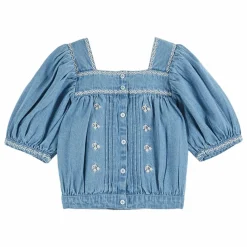 Emile et Ida Blouse Chambray Brodée | Denim Best