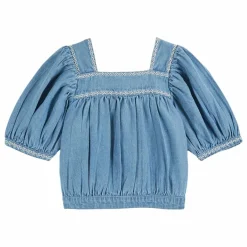 Emile et Ida Blouse Chambray Brodée | Denim Best