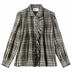 Leon & Harper Blouse Claus Carreaux Coton Bio | Gris New