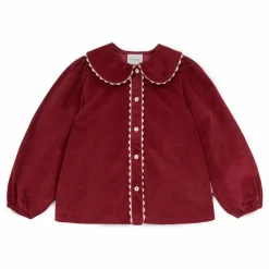 Mipounet Blouse Col Claudine Emma Velours | Bordeaux New