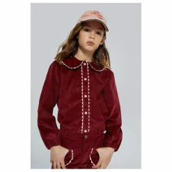 Mipounet Blouse Col Claudine Emma Velours | Bordeaux New