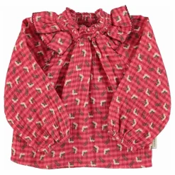 Enfant Piupiuchick Blouse Col Froncé Fleurs |