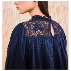 Hot Ulla Johnson Blouse Cornelia | Bleu nuit