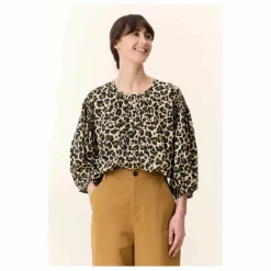 Online Leon & Harper Blouse Corso Léopard Coton Bio | Beige