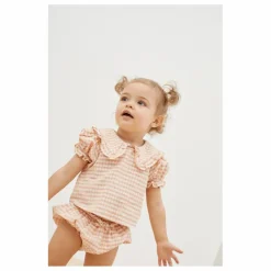 Best the new society Blouse Coton Bio à Carreaux Petra | Rose pâle