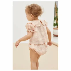 Best the new society Blouse Coton Bio à Carreaux Petra | Rose pâle