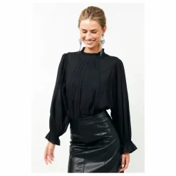 Sale Lollys Laundry Blouse Coton Presley | Noir