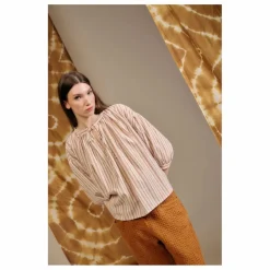 Femme Blue Anemone Blouse Cyclamen Rayée |