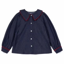 Enfant Mipounet Blouses, T-Shirts|Blouses, T-Shirts|Blouse en Jean Col Claudine Cecilia |
