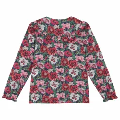 Outlet Tartine et Chocolat Blouse Fleurie Col Volants | Magenta