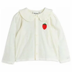 Sale Mini Rodini Blouse Fraise Coton Bio | Blanc