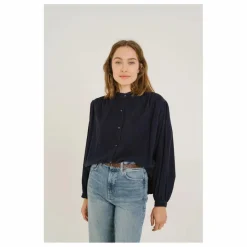 Clearance Sacrécoeur Blouse Giannita Velours Milleraies | Bleu marine