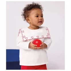 Petit Bateau Blouse Grand Col Popeline Coton Bio | Blanc