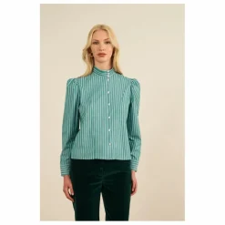 Best Maria de la Orden Blouse Iza Rayée | Vert