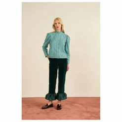 Best Maria de la Orden Blouse Iza Rayée | Vert