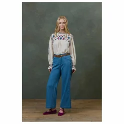 Louise Misha Blouse Izza Double Gaze de Coton Bio - Collection Femme | Crème