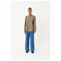 Outlet Lollys Laundry Blouse Lina Carreaux | Noir