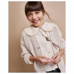 Búho Blouse Lurex Gaze de Coton Bio | Ivoire Outlet