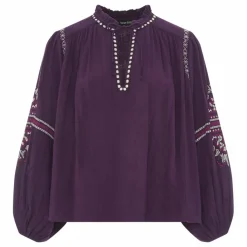 Femme Alma Deia Blouses, Chemises|Blouse Manches Longues Brodée Gaze Coton Bio |