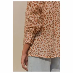 Marlot Paris Blouse Michelle Léopard Voile de Coton - Collection Femme | Rose pâle Hot