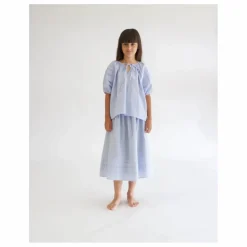 Sale Tangerine Blouse Plissée | Bleu Clair