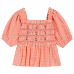 Enfant Emile et Ida Blouses, T-Shirts|Blouse Smockée Vichy Brodée |