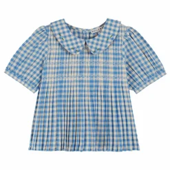 Online Emile et Ida Blouse Swockée Vichy Lagon | Bleu