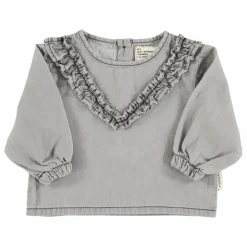 Piupiuchick Blouse Volants Chambray | Gris Online