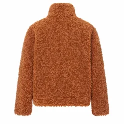 Hot Alma Deia Blouson boutonné en sherpa boxy | Brique