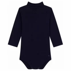 Petit Bateau Body Col Roulé Uni Coton Bio | Bleu nuit